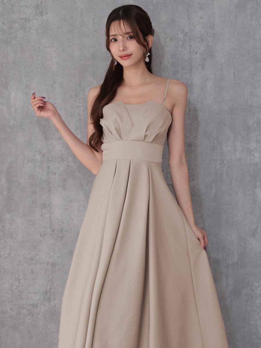 画像4: [Veautt]べアトップ・バストタック・ウエストマーク・プリーツ・フレア・ロングドレス《送料＆代引き手数料無料》 (4)