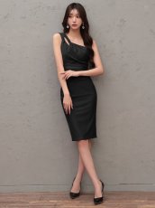 画像7: [ XS-Mサイズ / 4カラー ][Veautt]ワンショルダー・ウエストタック・アシンメトリー・バイカラー・ミディアムドレス《送料＆代引き手数料無料》 (7)