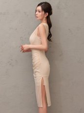 画像10: [ XS-Mサイズ / 4カラー ][Veautt]ワンショルダー・シアー・メッシュ・スリット・タイト・ミディアムドレス《送料＆代引き手数料無料》 (10)