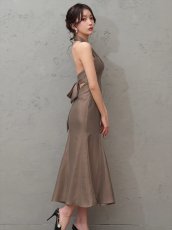 画像3: [Veautt]フロントクロスデザイン・バックオープン・リボン・マーメード・フレア・ミディアムロングドレス《送料＆代引き手数料無料》 (3)