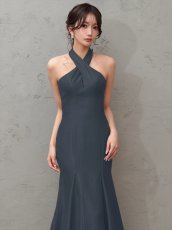 画像6: [Veautt]フロントクロスデザイン・バックオープン・リボン・マーメード・フレア・ミディアムロングドレス《送料＆代引き手数料無料》 (6)