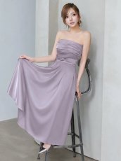 画像3: [ XS-Mサイズ / 4カラー ][Veautt]ベアトップ・ミディアムドレス・フレア・デコルテ・上品・エレガント・アンクル丈《送料＆代引き手数料無料》 (3)