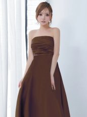 画像8: [ XS-Mサイズ / 4カラー ][Veautt]ベアトップ・ミディアムドレス・フレア・デコルテ・上品・エレガント・アンクル丈《送料＆代引き手数料無料》 (8)
