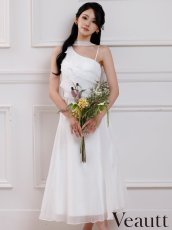 画像5: [ XS-Mサイズ / 4カラー ][Veautt]ワンショル・フリル・フレア・Aライン・チョーカー風・ロングドレス《送料＆代引き手数料無料》 (5)