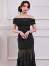 画像5: [ XS-Mサイズ / 4カラー ][Veautt]オフショルダー・ドレープ・ラメ・シアー・タイト・ロングドレス《送料＆代引き手数料無料》 (5)
