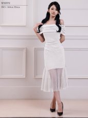 画像6: [ XS-Mサイズ / 4カラー ][Veautt]オフショルダー・ドレープ・ラメ・シアー・タイト・ロングドレス《送料＆代引き手数料無料》 (6)