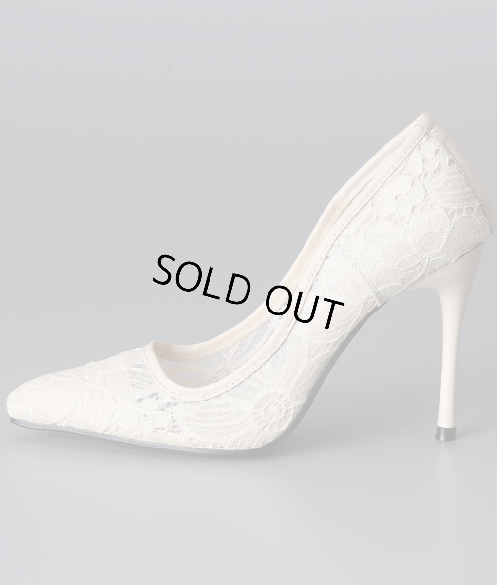画像4: 10cmヒール・総レース・エレガント・ポインテッドトゥ・ハイヒール・パンプス (4)
