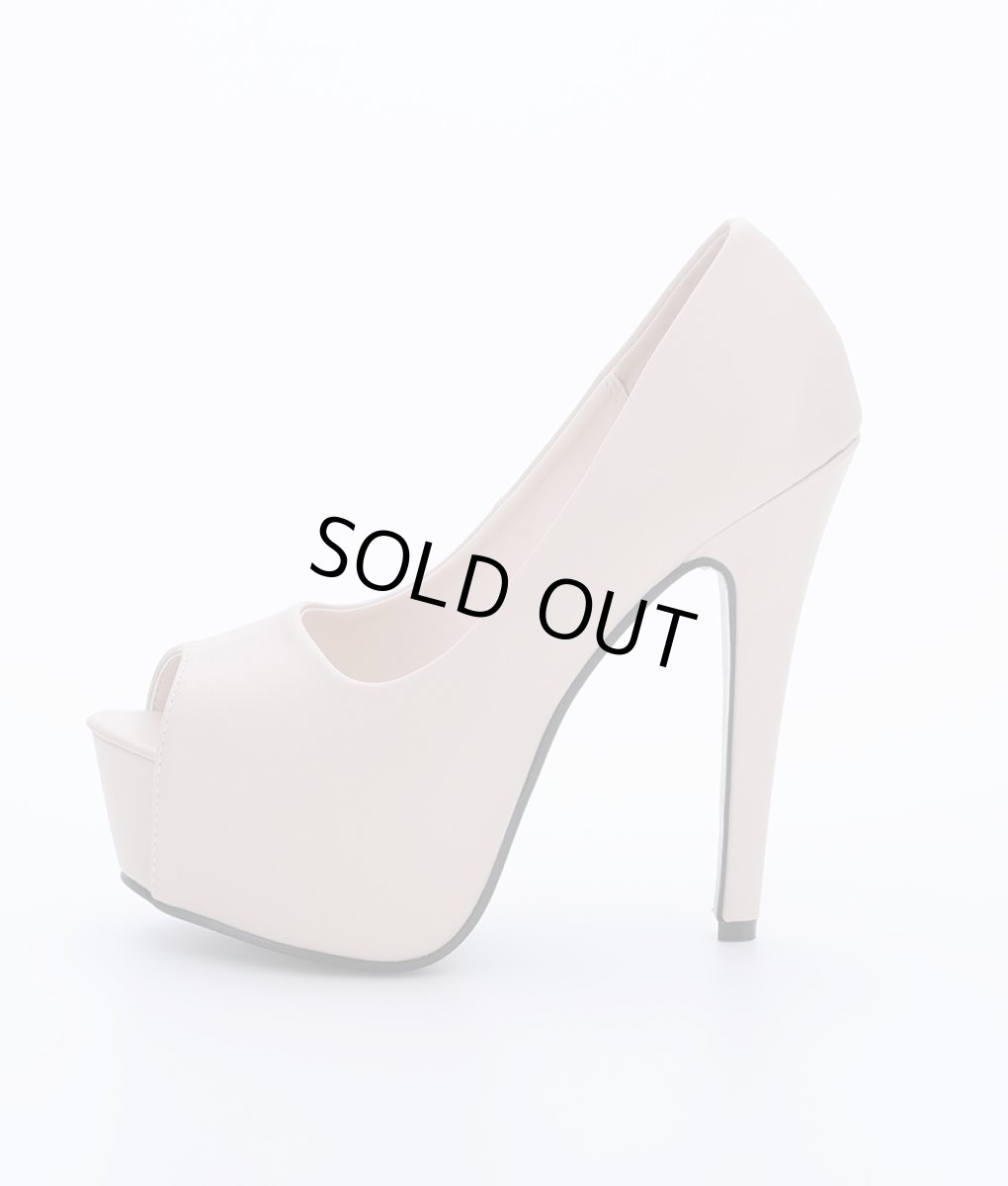 画像4: 前厚・14cmヒール・オープントゥー・シンプル・ハイヒール・パンプス (4)