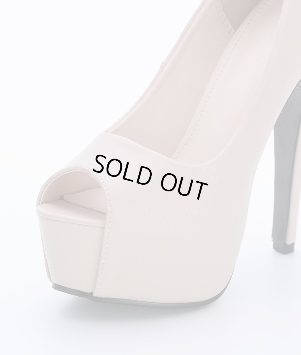 画像6: 前厚・14cmヒール・オープントゥー・シンプル・ハイヒール・パンプス (6)