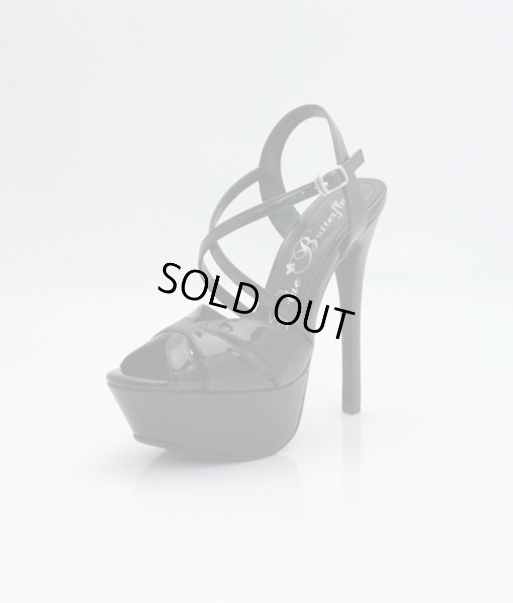 画像2: [一部予約販売][Blue Buterfly]前厚・プラットフォーム・16cmヒール・ストーム・アンクルストラップ付・ハイヒール・サンダル[送料無料] (2)