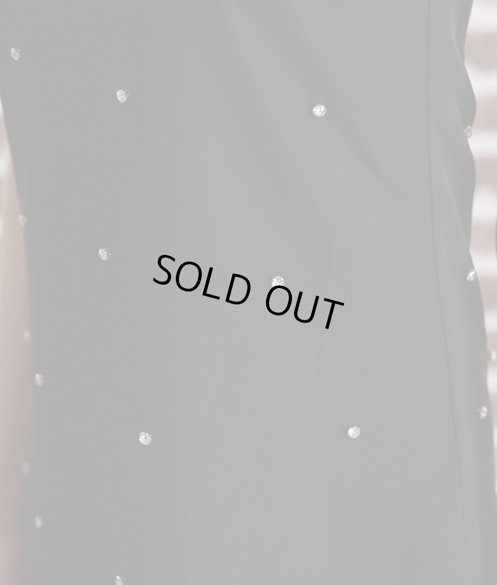 画像12: [rinfarre]ドール風・ビジュー付き・ブラック・Aライン・ノースリーブ・ショート・ミニドレス・ワンピース[関あいか着用][送料無料] (12)