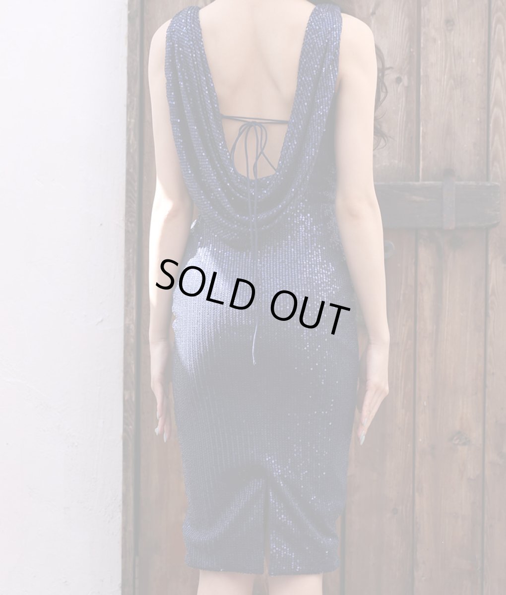 画像12: [rinfarre×JEANMACLEAN]オリジナル・総スパンコール・ラグジュアリー・背中開き・バックシャン・タイト・ミディアム・ドレス[MIRIN・山崎みどり着用]《送料＆代引き手数料無料》mywh (12)