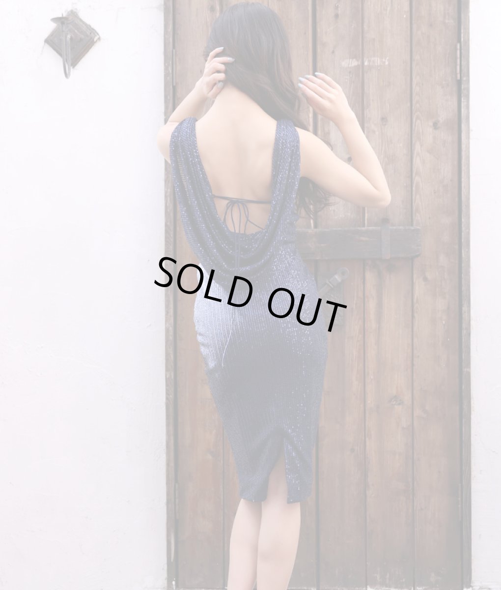 画像5: [rinfarre×JEANMACLEAN]オリジナル・総スパンコール・ラグジュアリー・背中開き・バックシャン・タイト・ミディアム・ドレス[MIRIN・山崎みどり着用]《送料＆代引き手数料無料》mywh (5)