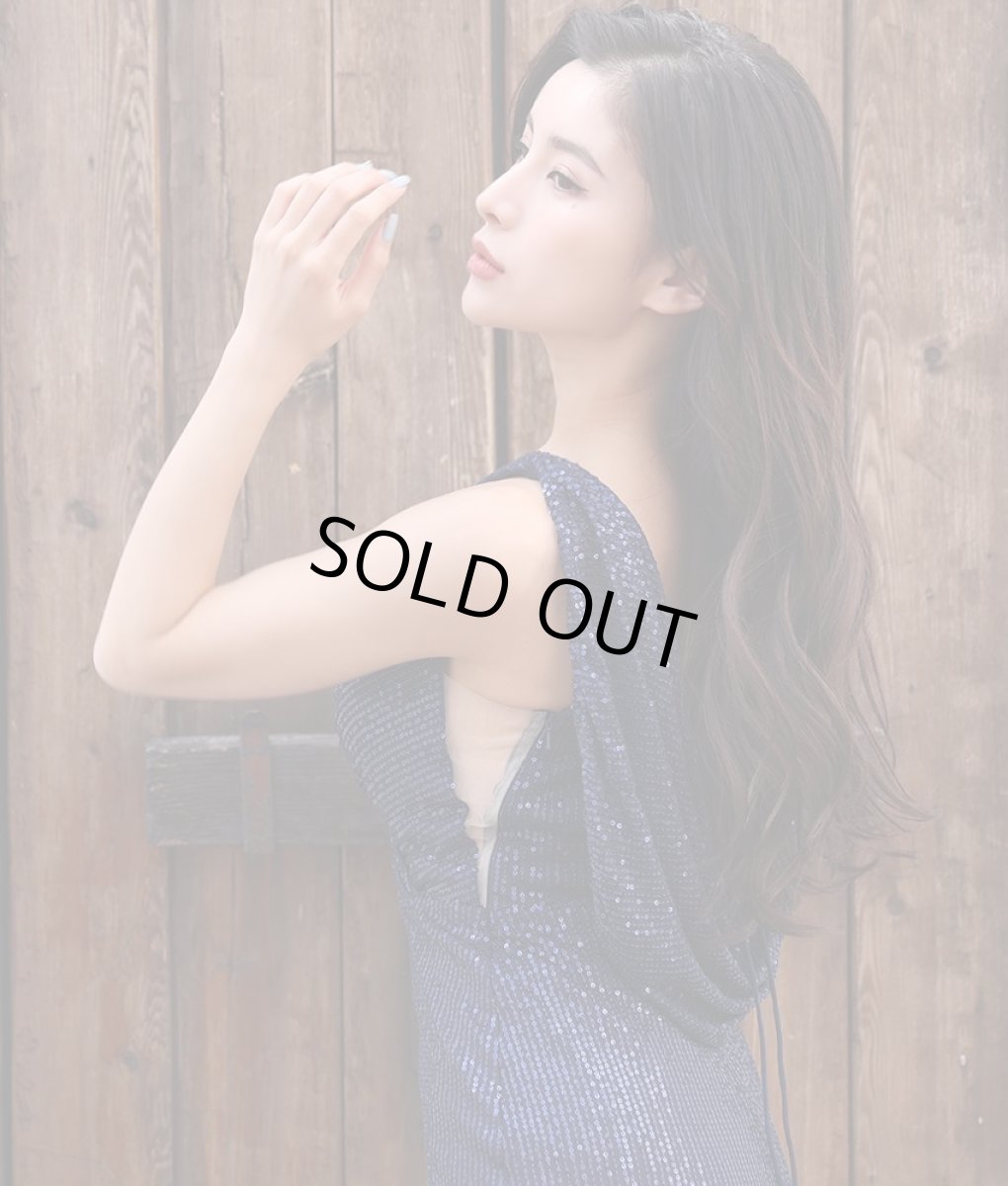 画像8: [rinfarre×JEANMACLEAN]オリジナル・総スパンコール・ラグジュアリー・背中開き・バックシャン・タイト・ミディアム・ドレス[MIRIN・山崎みどり着用]《送料＆代引き手数料無料》mywh (8)