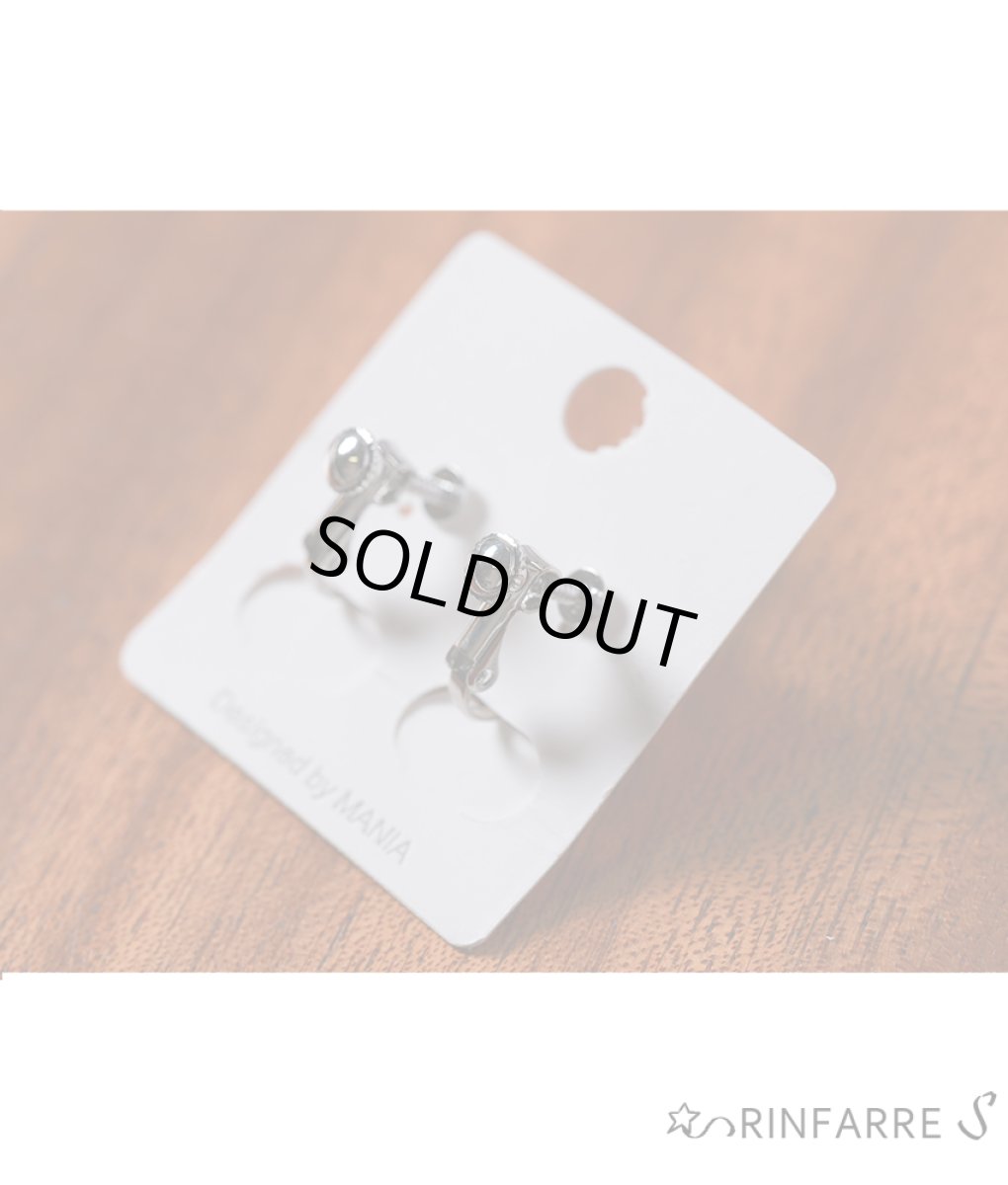 画像4: [ジュエリー][イヤリング] スクエア型ラインストーン・クリアストーン・ねじ式・イヤリング (4)