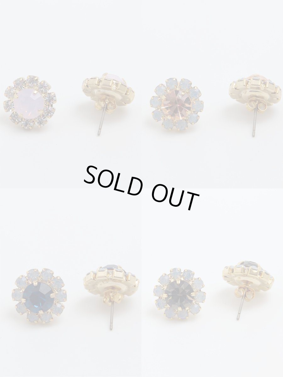 画像2: [ジュエリー][ピアス]フラワーモチーフ・カラーストーン・ピンピアス (2)