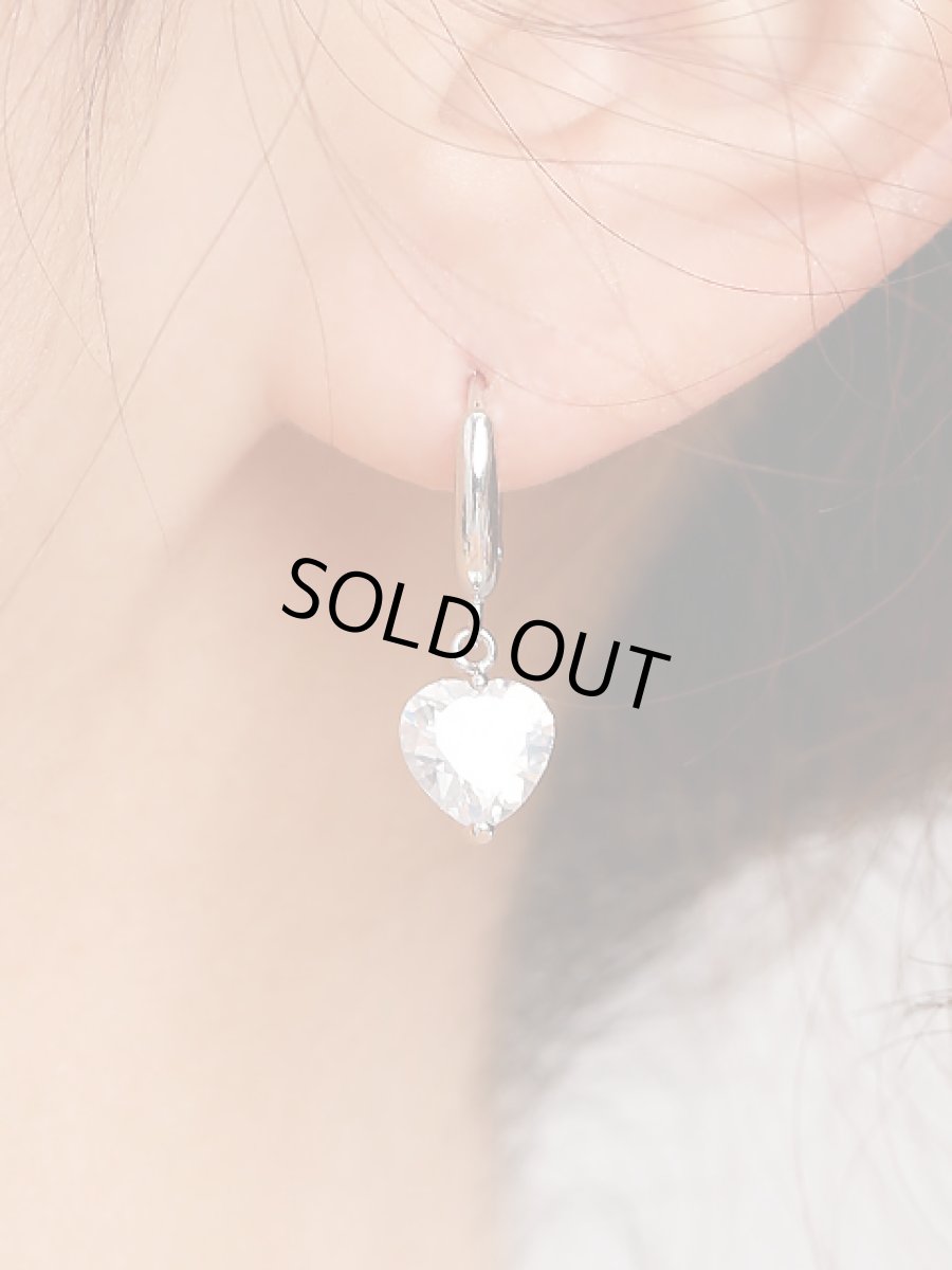 画像4: [ジュエリー][ピアス]モチーフストーン・クリアストーン・シルバー・ミニリングピアス (4)