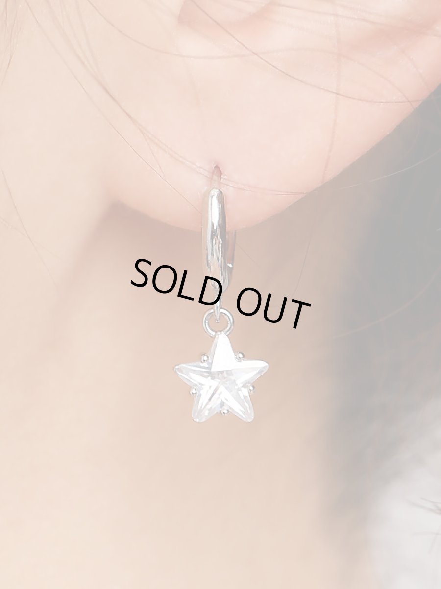 画像5: [ジュエリー][ピアス]モチーフストーン・クリアストーン・シルバー・ミニリングピアス (5)