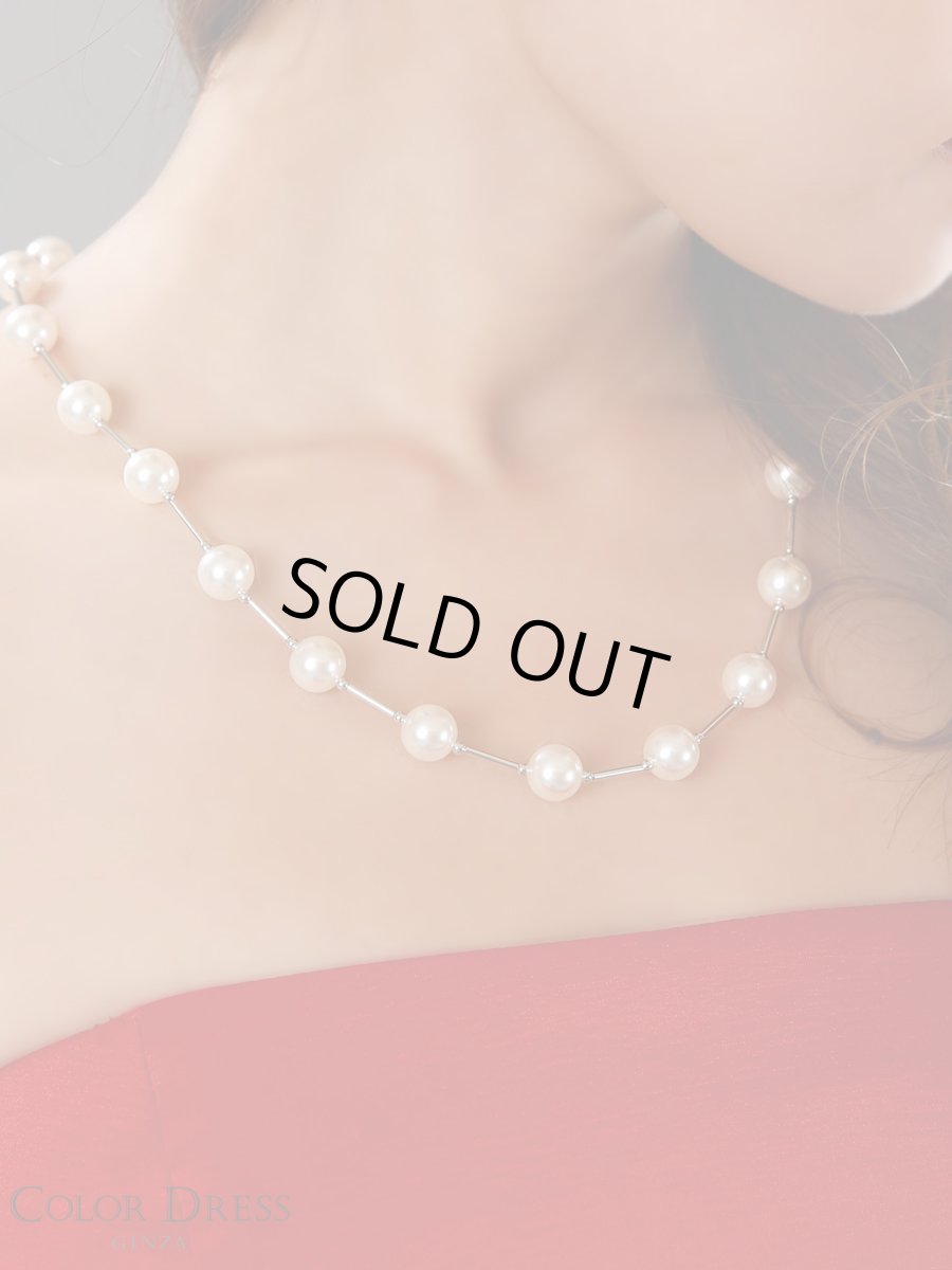 画像1: [ジュエリー][ネックレス]シルバーメタル×パール・ネックレス・ペンダント (1)