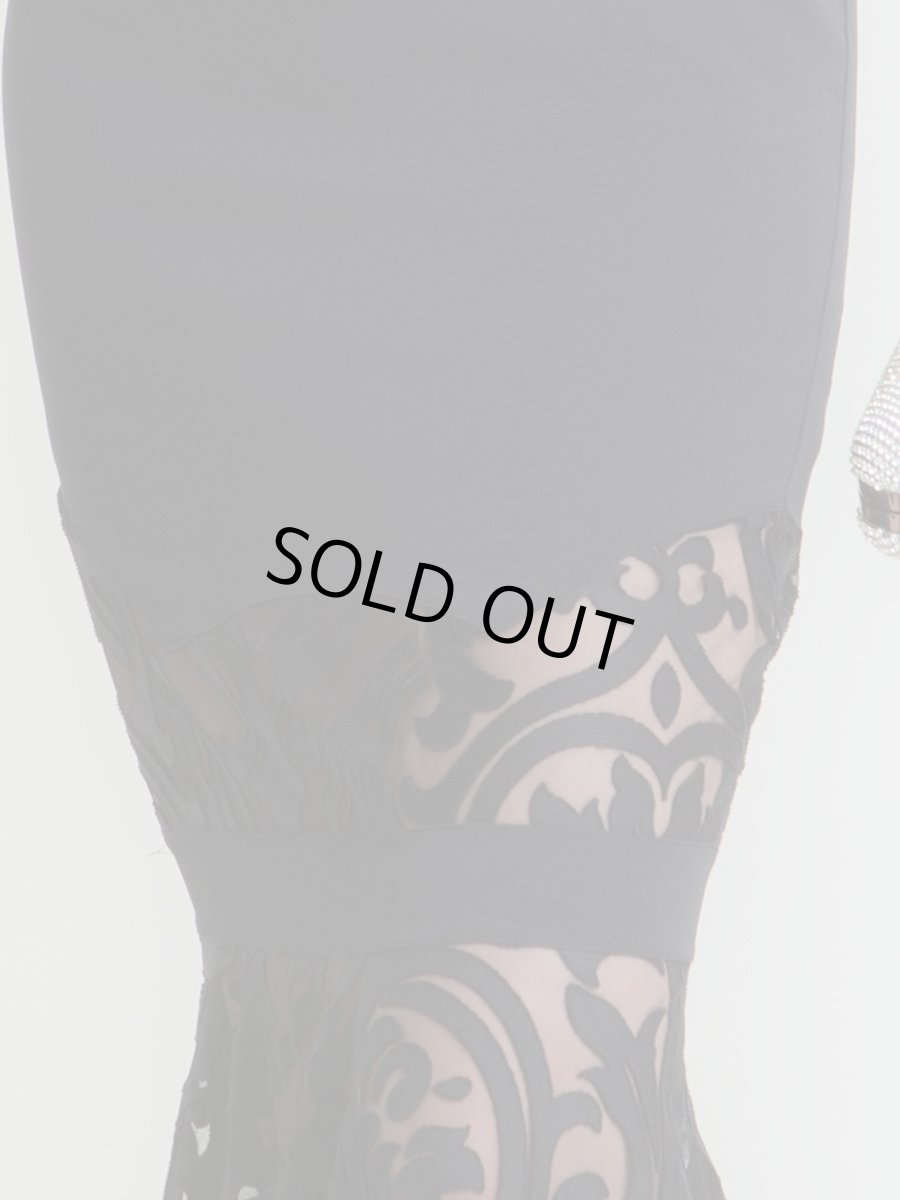 画像13: [お問い合わせ多数!!再入荷][韓国製][rinfarre] [薗田杏奈着用]シンプル・ケミカルレース・シースルー・ハートカット・大人・エレガント・ノースリーブ・タイト・マーメイドライン・ロングドレス《送料＆代引き手数料無料》 (13)