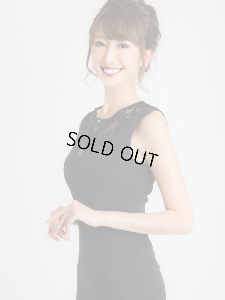 画像7: [お問い合わせ多数!!再入荷][韓国製][rinfarre] [薗田杏奈着用]シンプル・ケミカルレース・シースルー・ハートカット・大人・エレガント・ノースリーブ・タイト・マーメイドライン・ロングドレス《送料＆代引き手数料無料》 (7)