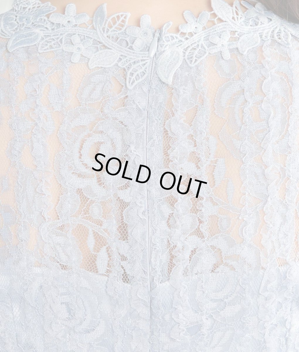 画像11: [SALE品のため返品不可＆再入荷なしの現品限り][韓国製][rinfarre]ブルーグレー・くすみカラー・ラウンドネック・切り替え・タイト・七分袖・ミディアムドレス・ワンピース[黒木麗奈着用] (11)