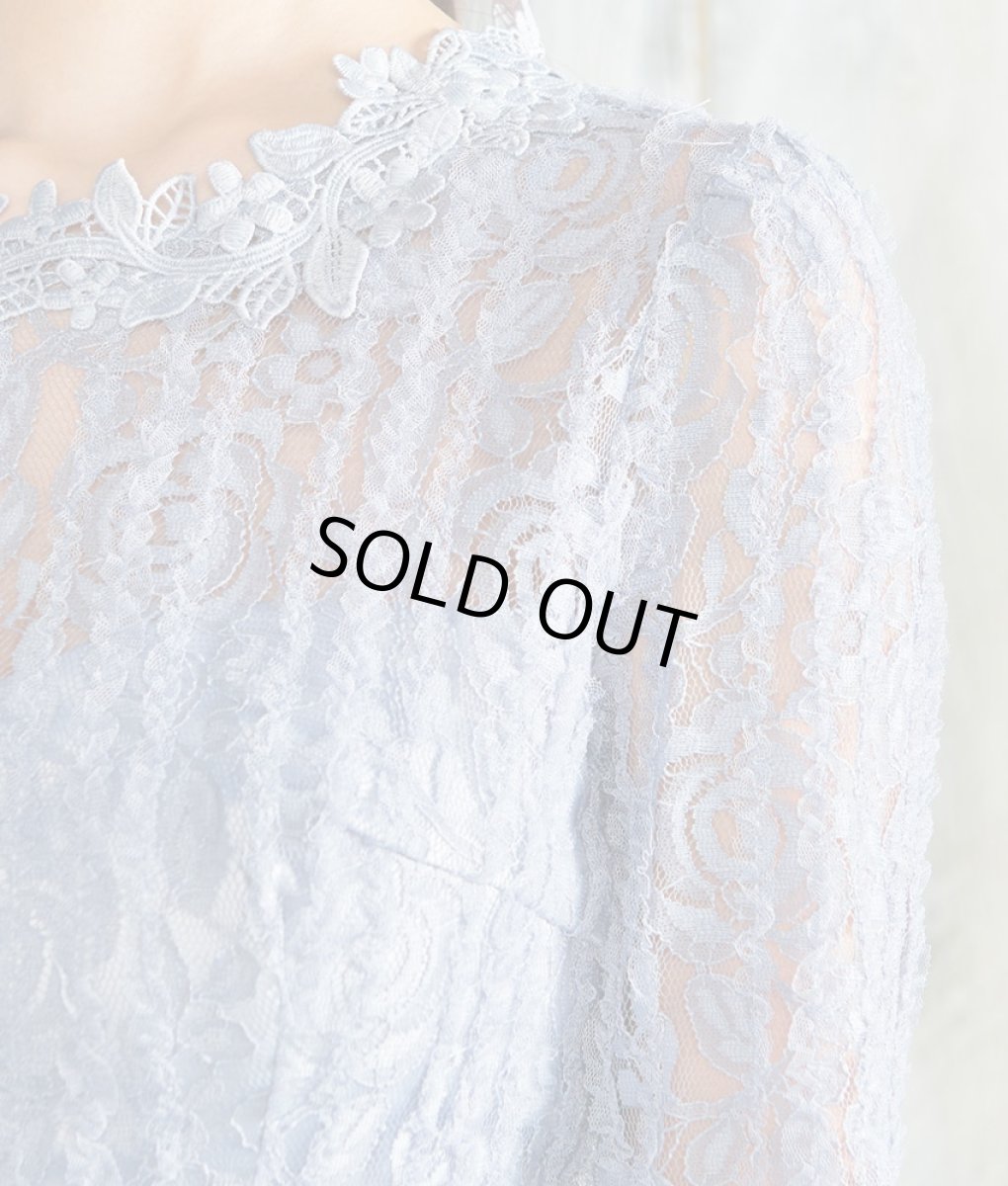 画像10: [SALE品のため返品不可＆再入荷なしの現品限り][韓国製][rinfarre]ブルーグレー・くすみカラー・ラウンドネック・切り替え・タイト・七分袖・ミディアムドレス・ワンピース[黒木麗奈着用] (10)