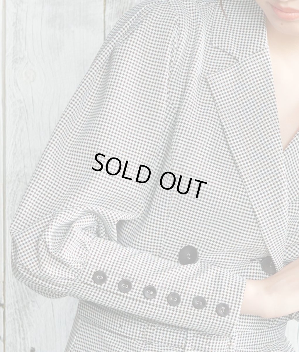 画像10: [韓国製][rinfarre][SALE品のため返品不可＆再入荷なしの現品限り]千鳥格子・前ボタン・長袖・タイト・クール系・コート風・膝丈・ミニ・ワンピース・ドレス[黒木麗奈着用][送料無料] (10)