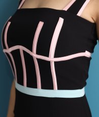 画像10: [韓国製][rinfarre][SALE品のため返品不可＆再入荷なしの現品限り]ブラック・ポップライン・ハイウエスト・ノースリーブ・タイト・ミディアムドレス・ワンピース[MIRIN着用][送料無料] (10)