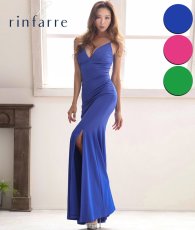 画像1: [韓国製][rinfarre][SALE品のため返品不可＆再入荷なしの現品限り]シンプル・無地・ストレッチ・スリット・キャミソール・タイト・ロングドレス[山崎みどり・MIRIN着用]mylu (1)