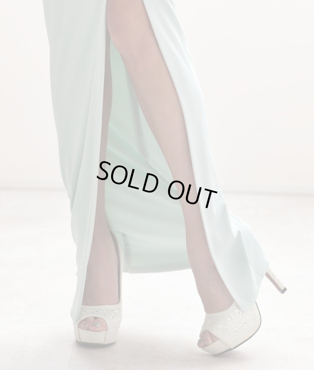 画像12: [韓国製][rinfarre][SALE品のため返品不可＆再入荷なしの現品限り]シンプル・無地・ギャザー入り・ストレッチ・スリット・キャミソール・タイト・ロングドレス[山崎みどり着用]《送料＆代引き手数料無料》myall (12)