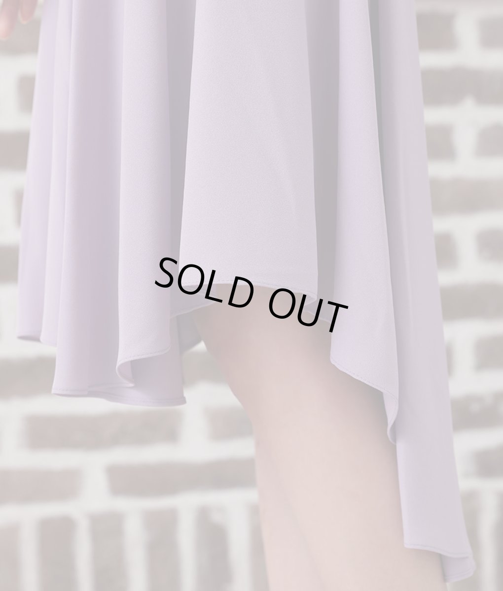 画像13: [韓国製][rinfarre][SALE品のため返品不可＆再入荷なしの現品限り]大人カラー・無地・ノースリーブ・Vネック・アシメントリー・Aライン・フレア・ミディアムドレス[山崎みどり・関あいか着用][送料無料]mybr (13)