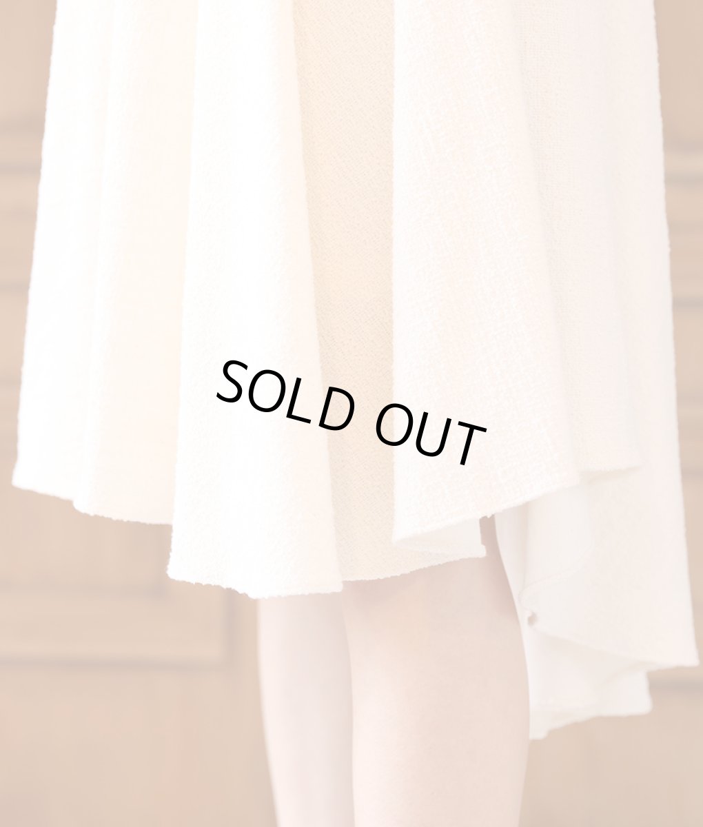 画像13: [SALE品のため返品不可＆再入荷なしの現品限り][韓国製][rinfarre]ツイード・ノースリーブ・Vネック・アシメントリー・Aライン・フレア・ミディアムドレス[山崎みどり・MIRIN着用] (13)