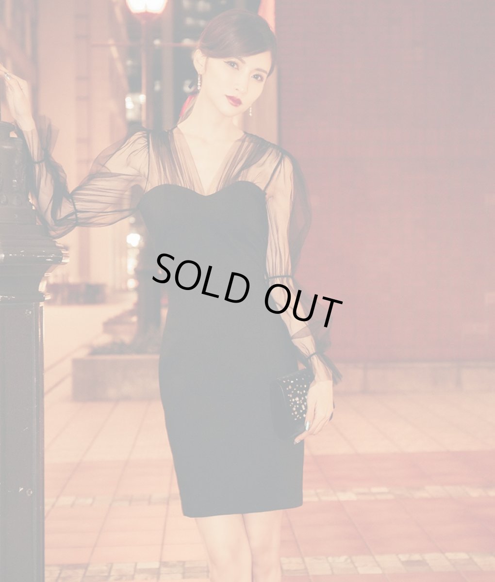 画像2: [韓国製][rinfarre]ブラックレイヤード・Vネック・長袖・シンプル・タイト・ショート・ミニドレス・ワンピース[れお着用][送料無料] (2)