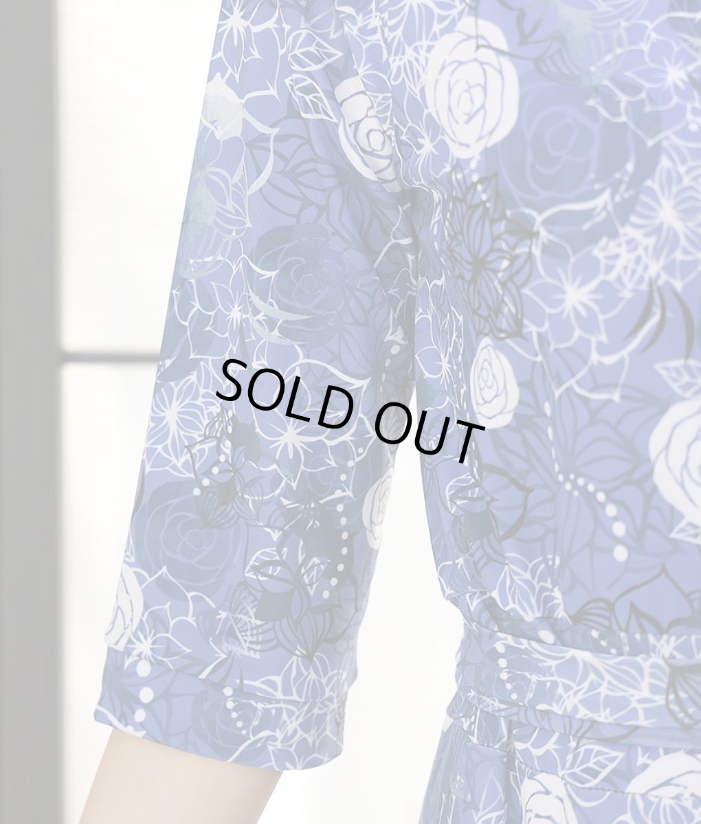 画像15: [SALE品のため返品不可＆再入荷なしの現品限り][韓国製][rinfarre]花柄・水彩画風・パステルVネック・カシュクール・七分袖・マキシ・ロングドレス・ワンピース[山崎みどり・黒木麗奈着用]mygygr (15)