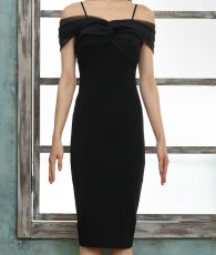 画像6: [韓国製][rinfarre][SALE品のため返品不可＆再入荷なしの現品限り]シンプル・無地・ワンカラー・オーガンジー・オープンショルダー・タイト・ミディアムドレス・ワンピース[MIRIN着用・山崎みどり着用][送料無料]mywh (6)
