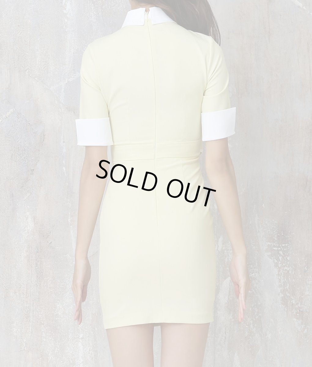 画像9: [韓国製][rinfarre][SALE品のため返品不可＆再入荷なしの現品限り]ポップデザイン・襟&ボタン・半袖 ・タイト・ショート・ミニドレス・ワンピース[MIRIN着用][送料無料] (9)