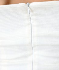 画像11: [韓国製][rinfarre]ホワイト・ブラックリボン・ライトツイード・コルセット風・タイト・ミディアムドレス・ワンピース[MIRIN着用][送料無料] (11)