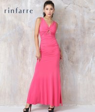 画像2: [韓国製][SALE品のため返品不可＆再入荷なしの現品限り][rinfarre]ビビッドカラー・バックル・Vネック・マーメイド・ノースリーブ・インポート・ロングドレス[MIRIN着用] (2)