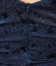 画像10: [韓国製][rinfarre]ネイビー・花柄・ジャガード・シンプルデザイン・ノースリーブ・ボートネック・タイト・ミディアム・ひざ下・ワンピース・ドレス[MIRIN着用][送料無料] (10)