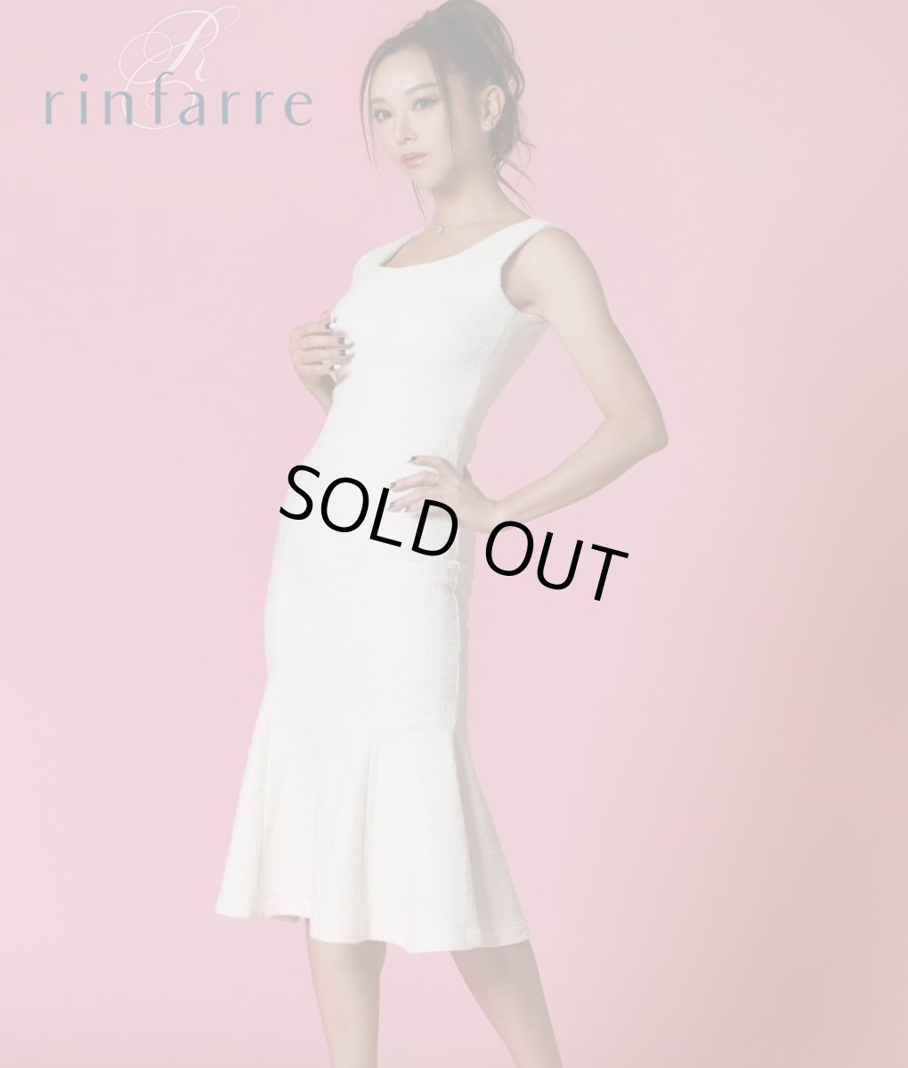 画像2: [韓国製][rinfarre][SALE品のため返品不可＆再入荷なしの現品限り]ホワイトツイード・マーメードライン・ミディアムドレス・ワンピース・ジャケット・セットアップ・ツーピース[山崎みどり着用]《送料＆代引き手数料無料》my (2)