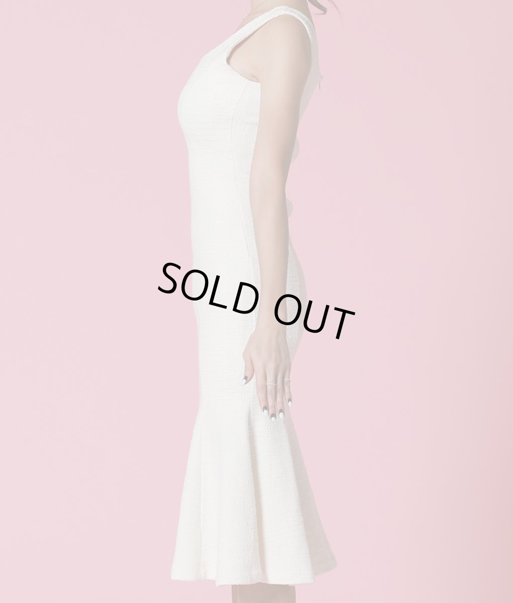 画像11: [韓国製][rinfarre][SALE品のため返品不可＆再入荷なしの現品限り]ホワイトツイード・マーメードライン・ミディアムドレス・ワンピース・ジャケット・セットアップ・ツーピース[山崎みどり着用]《送料＆代引き手数料無料》my (11)