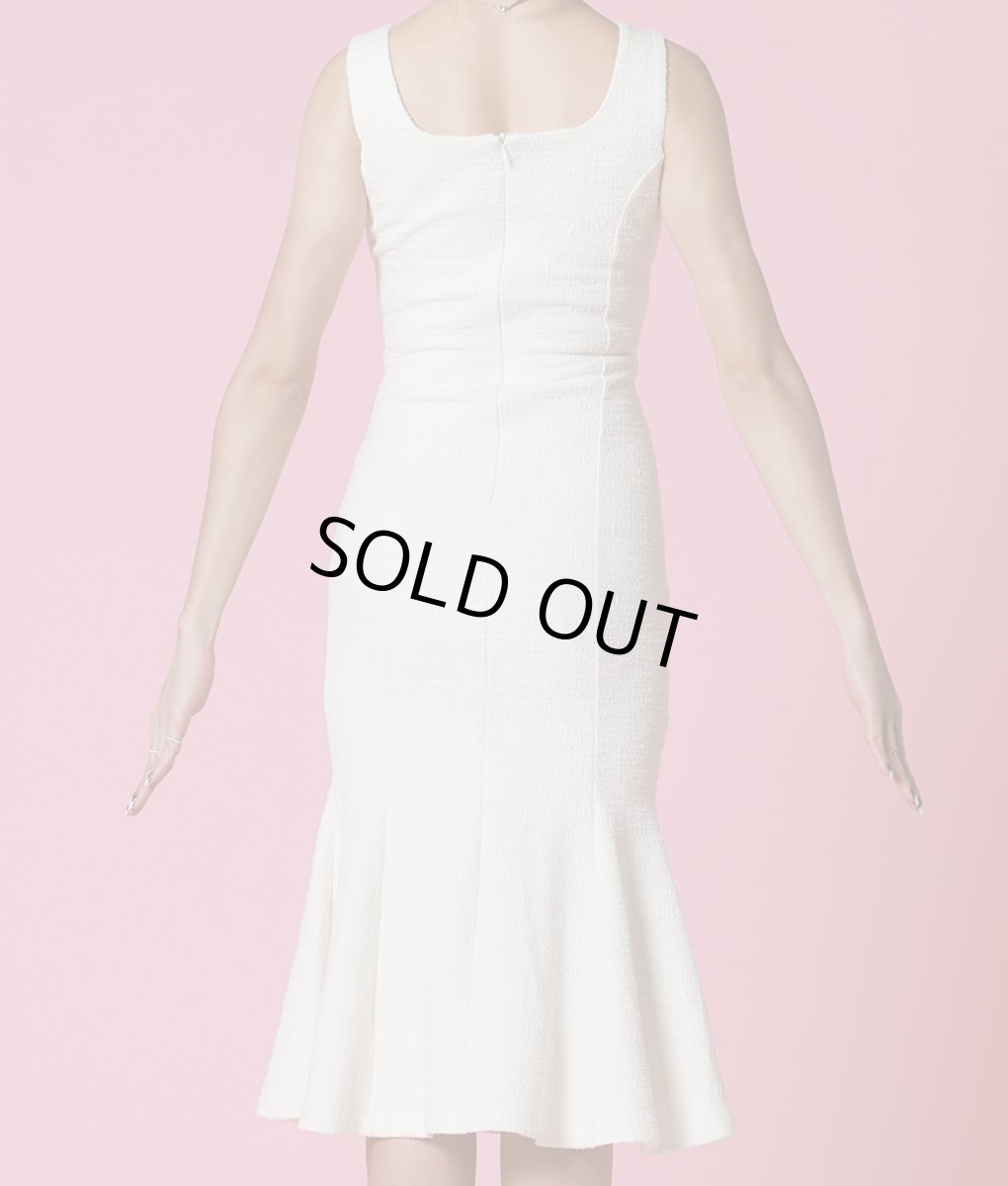 画像12: [韓国製][rinfarre][SALE品のため返品不可＆再入荷なしの現品限り]ホワイトツイード・マーメードライン・ミディアムドレス・ワンピース・ジャケット・セットアップ・ツーピース[山崎みどり着用]《送料＆代引き手数料無料》my (12)