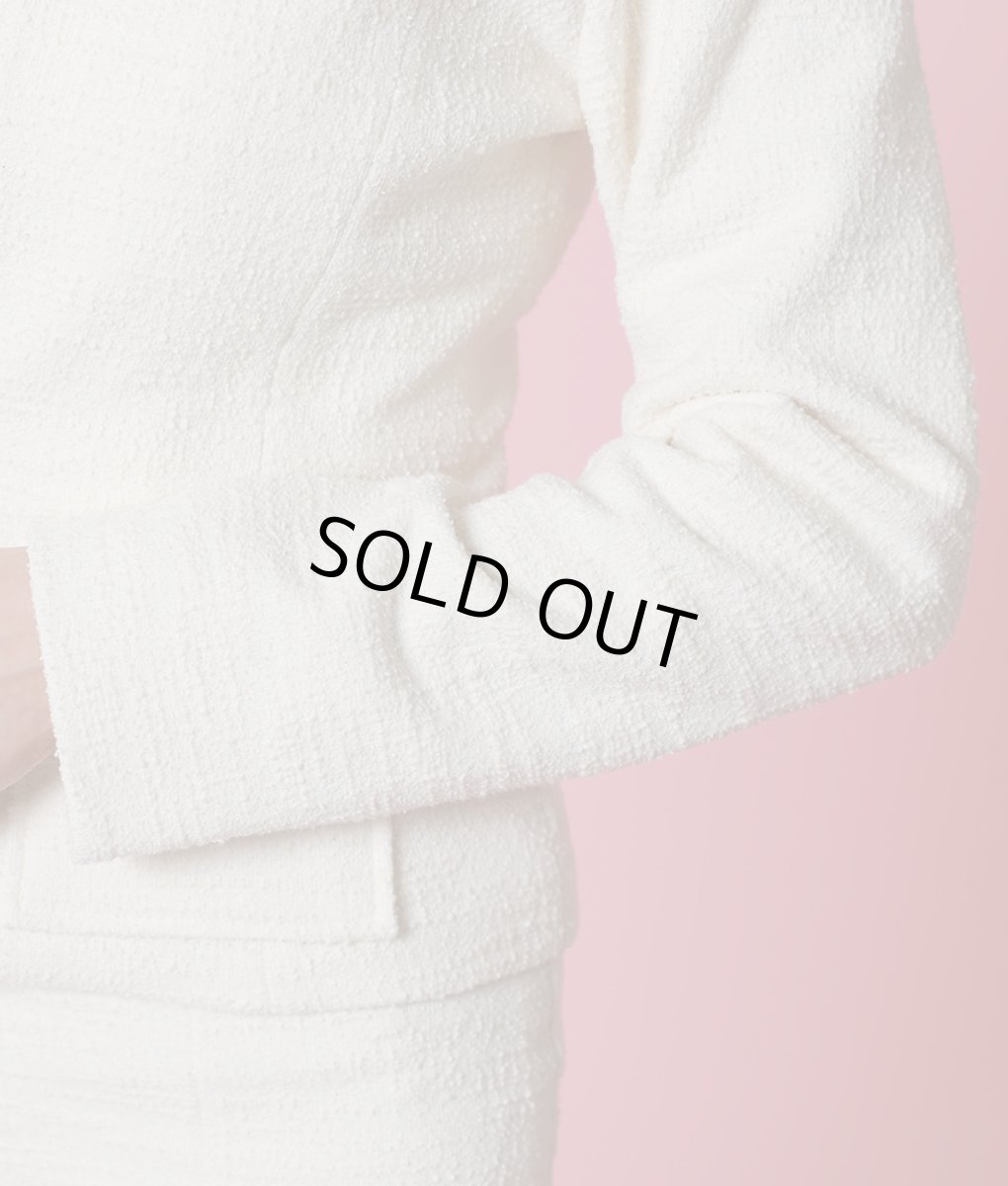 画像14: [韓国製][rinfarre][SALE品のため返品不可＆再入荷なしの現品限り]ホワイトツイード・マーメードライン・ミディアムドレス・ワンピース・ジャケット・セットアップ・ツーピース[山崎みどり着用]《送料＆代引き手数料無料》my (14)