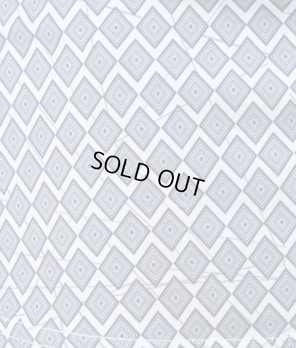 画像11: [韓国製][rinfarre][SALE品のため返品不可＆再入荷なしの現品限り]グレー系・ジオメトリック・Vネック・カシュクール・半袖・ストレッチ・ミニドレス・ショート・ワンピース (11)