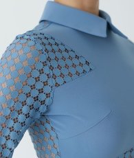 画像13: [韓国製][rinfarre]襟付き・長袖・ドットレース・タイト・長袖・ミディアムドレス・ワンピース[山崎みどり・MIRIN着用]《送料＆代引き手数料無料》mybkwn (13)