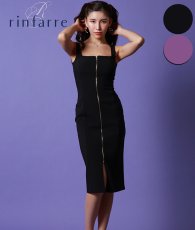 画像1: [韓国製][rinfarre][SALE品のため返品不可＆再入荷なしの現品限り]フロントファスナー・クール＆シンプル・スクエアネック・ノースリーブ・タイト・ミディアムドレス・ワンピース[MIRIN着用][送料無料] (1)