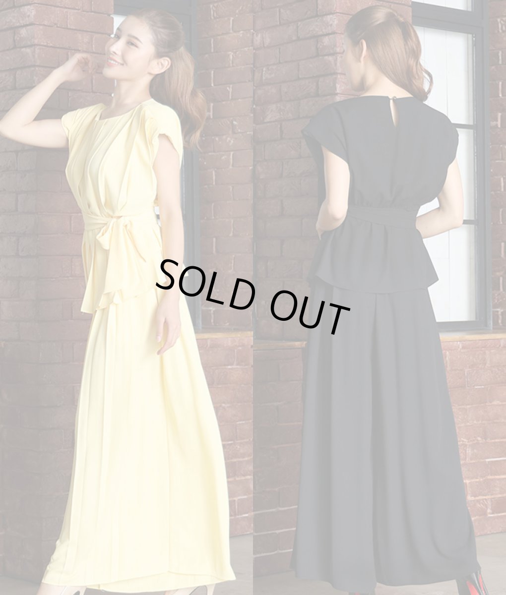 画像4: [rinfarre][SALE品のため返品不可＆再入荷なしの現品限り]プリーツ・ノースリーブ・ハイウエスト・ワイドパンツ・パンツドレス・セットアップ・スーツ[MIRIN着用] (4)