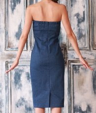 画像8: [SALE品のため返品不可＆再入荷なしの現品限り][韓国製][rinfarre]シンプル・デニム・ベア・ハートカット・タイト・ミディアムドレス・ワンピース[れお着用][送料無料] (8)