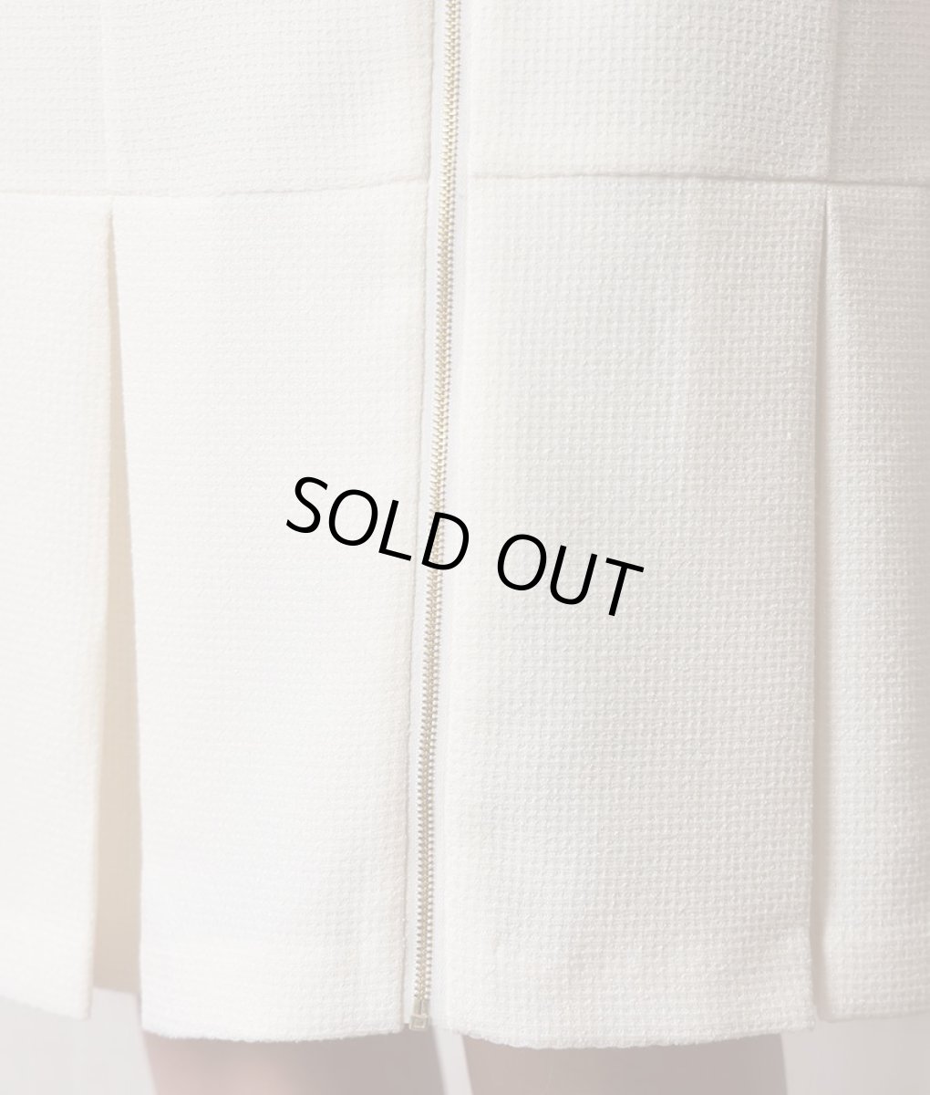 画像12: [SALE品のため返品不可＆再入荷なしの現品限り][韓国製][rinfarre]半袖・ローウエスト・フレア・アイボリー・ボタン＆フロントファスナー・ミディアムドレス・ワンピース[れお着用] (12)